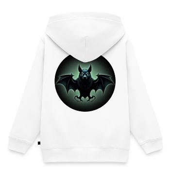 Mystic Bat - Kids Premium Organic Hoodie - white - Back - AI Model Kid Female (0cm)
