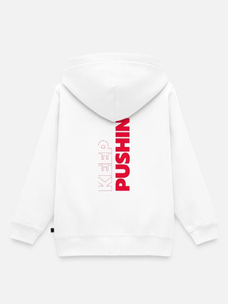weiter pushen - Kinder Premium Organic Hoodie - Weiß