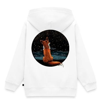 Fox with starry sky - Kids Premium Organic Hoodie - white - Back - AI Model Kid Female (0cm)
