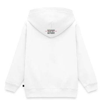 Achterbahnindermittesitzer - Kinder Premium Organic Hoodie - Weiß - Hinten - AI Model Kid Female (0cm)