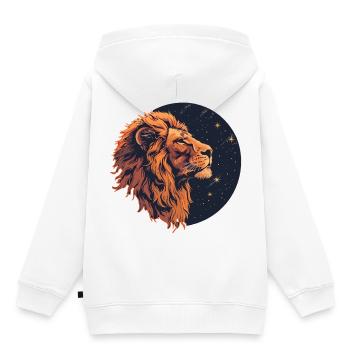 Lion with starry sky - Kids Premium Organic Hoodie - white - Back - AI Model Kid Female (0cm)