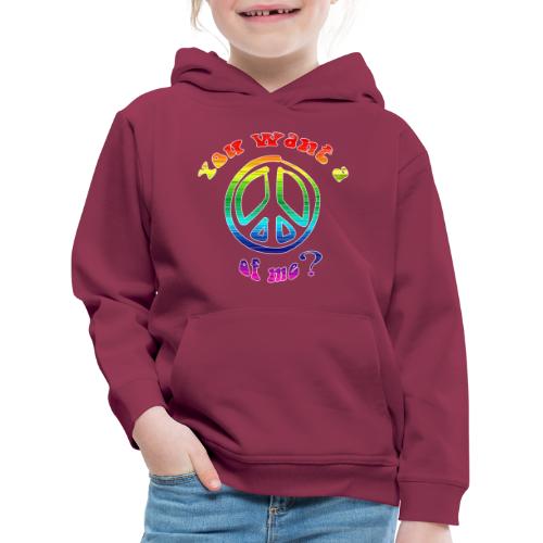 si desidera una pace di me colore hippie pace divertente - Felpa con cappuccio Premium per bambini