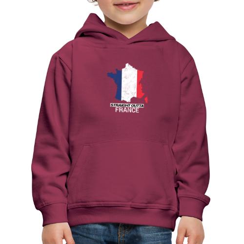 Straight Outta France country map &flag - Kids' Premium Hoodie