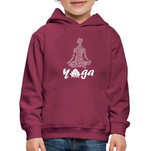 yoga fiore bianco namaste pace amore hippie fitness - Felpa con cappuccio Premium per bambini