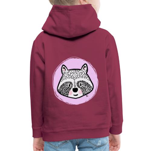 Sød vaskebjørn - Portræt - Premium hættetrøje til børn