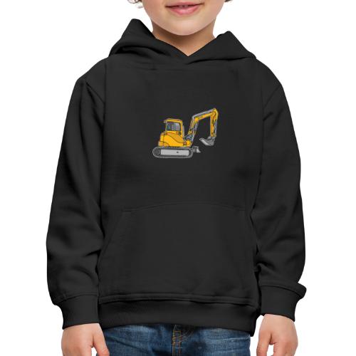 BAGGER, gelbe Baumaschine mit Schaufel und Ketten - Kinder Premium Hoodie