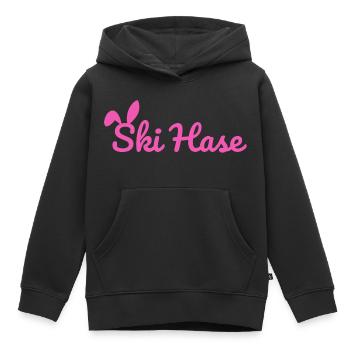 Ski Hase Skihase Party Schnee Winter Piste pink - Kinder Premium Organic Hoodie - Schwarz - Vorne - AI Model Kid Male (0cm)