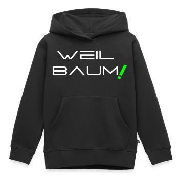 Parce qu’arbre ! - Sweat Premium à capuche enfant bio - noir - Devant - AI Model Kid Male (0cm)