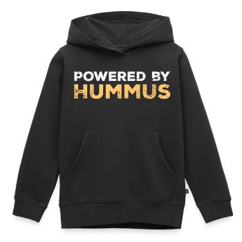 ALIMENTÉ PAR HUMMUS - Sweat Premium à capuche enfant bio - noir - Devant - AI Model Kid Male (0cm)