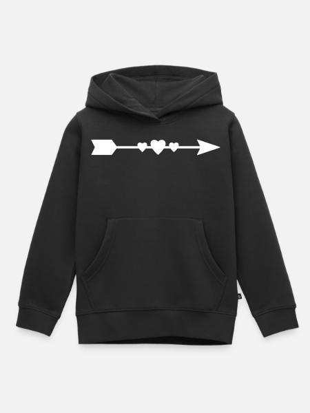 Pfeil mit Herz - Kinder Premium Organic Hoodie - Schwarz