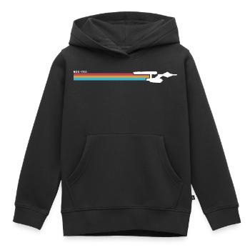 Star Trek The Original Series NCC-1701 Arc En Ciel - Sweat Premium à capuche enfant bio - noir - Devant - AI Model Kid Male (0cm)