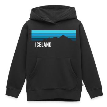 Island Iceland Geysir Fjords Volcano - Kids Premium Organic Hoodie - black - Front - AI Model Kid Male (0cm)