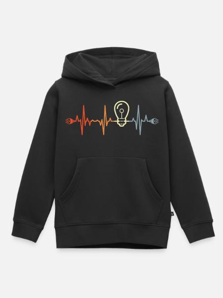 Mon cœur bat pour l’électricité - Sweat Premium à capuche enfant bio - noir