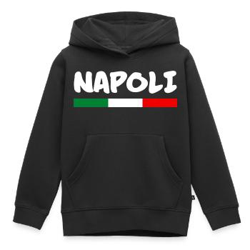 NEAPEL NEAPEL ITALIEN ITALIEN - Kinder Premium Organic Hoodie - Schwarz - Vorne - AI Model Kid Male (0cm)