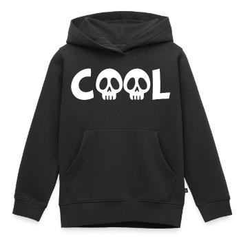 Totenkopf und cool (weiß) - Kinder Premium Organic Hoodie - Schwarz - Vorne - AI Model Kid Male (0cm)
