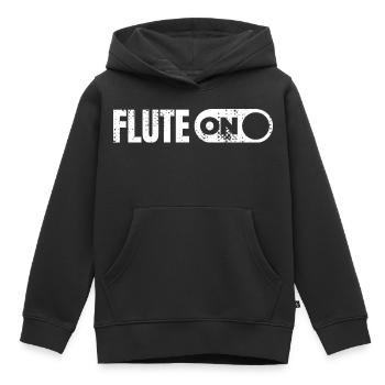 Musique de flûte - Sweat Premium à capuche enfant bio - noir - Devant - AI Model Kid Male (0cm)