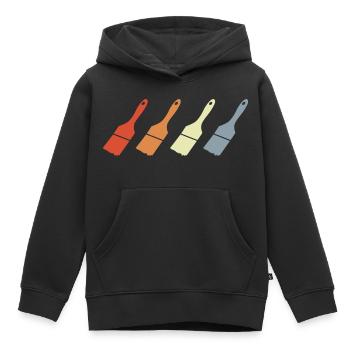 Pinceau à peindre - Sweat Premium à capuche enfant bio - noir - Devant - AI Model Kid Male (0cm)