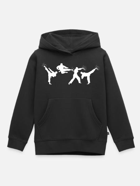 Lustiger Karateka - Kinder Premium Organic Hoodie - Schwarz