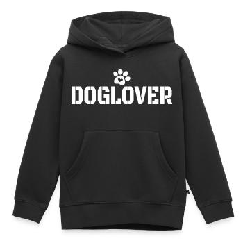 Amoureux des chiens - Sweat Premium à capuche enfant bio - noir - Devant - AI Model Kid Male (0cm)