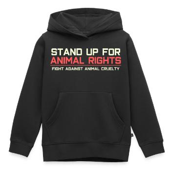 Setz dich ein für Tierrechte - Kinder Premium Organic Hoodie - Schwarz - Vorne - AI Model Kid Male (0cm)