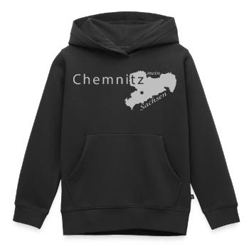 Chemnitz - Mein Sachsen - Heimatstadt - Kinder Premium Organic Hoodie - Schwarz - Vorne - AI Model Kid Male (0cm)