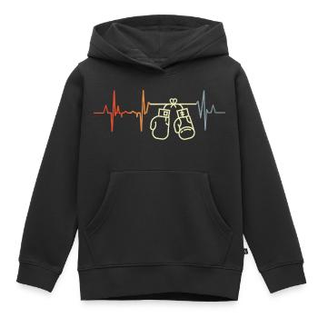 Vintage Boxer Kardiogramm - Kinder Premium Organic Hoodie - Schwarz - Vorne - AI Model Kid Male (0cm)