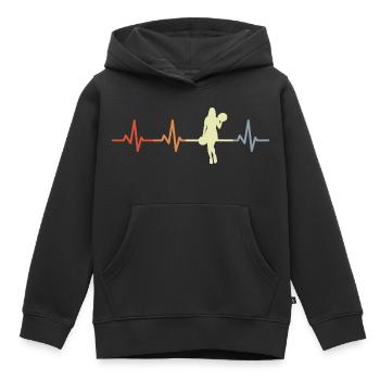 Cheerleaderin Kardiogramm - Kinder Premium Organic Hoodie - Schwarz - Vorne - AI Model Kid Male (0cm)