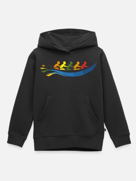 Rudermannschaft Comic Look - Kinder Premium Organic Hoodie - Schwarz