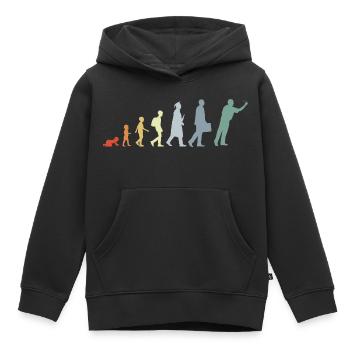 Évolution du dard - Sweat Premium à capuche enfant bio - noir - Devant - AI Model Kid Male (0cm)