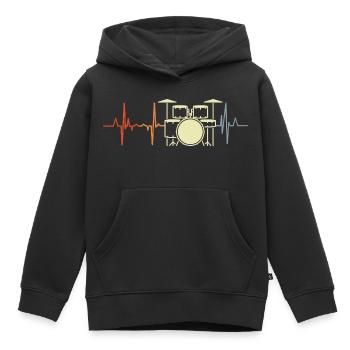 I love rock, music, palpitations - Kids Premium Organic Hoodie - black - Front - AI Model Kid Male (0cm)