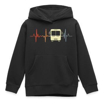 Bus Herzfrequenz - Kinder Premium Organic Hoodie - Schwarz - Vorne - AI Model Kid Male (0cm)