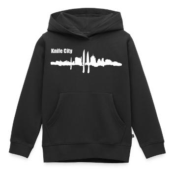 Messer Stadt - Kinder Premium Organic Hoodie - Schwarz - Vorne - AI Model Kid Male (0cm)