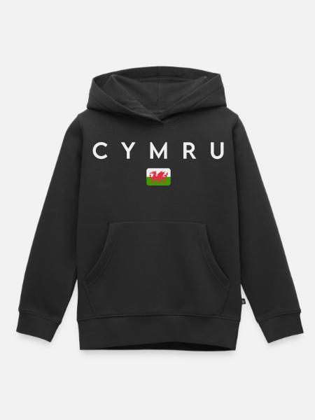 Flagge von Wales, walisischer Stolz - Kinder Premium Organic Hoodie - Schwarz