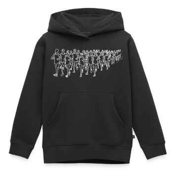 Läufer Strichzeichnung - Kinder Premium Organic Hoodie - Schwarz - Vorne - AI Model Kid Male (0cm)
