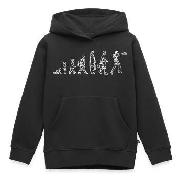 Evolution of the Boxer - Kids Premium Organic Hoodie - black - Front - AI Model Kid Male (0cm)
