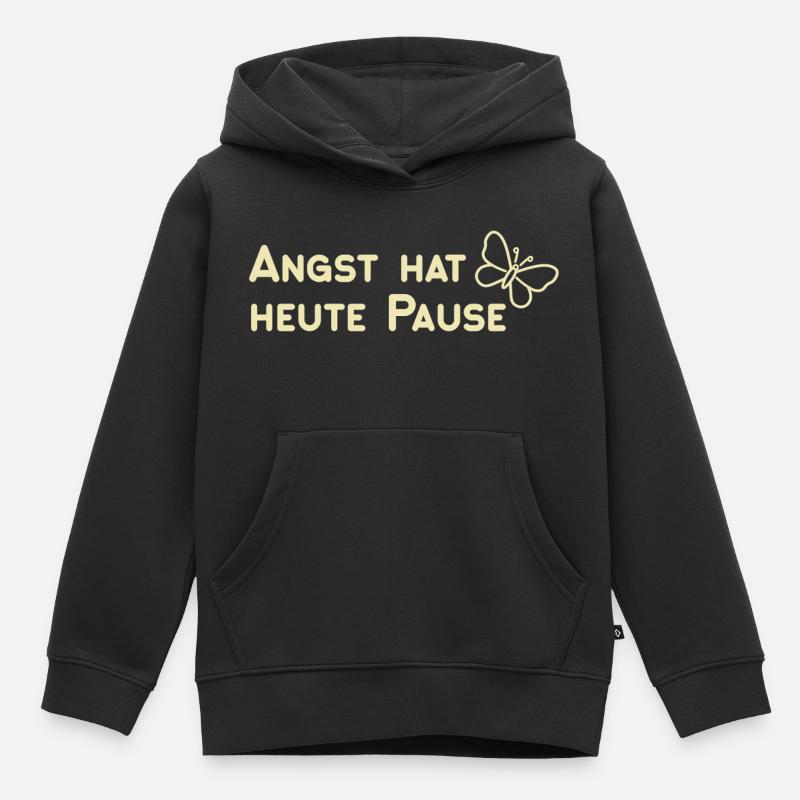 Angst hat heute Pause - Kinder Premium Organic Hoodie - Schwarz