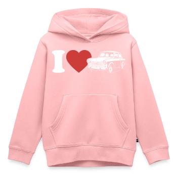 I Love Trabi - Voiture culte de Zwickau - RDA - Sweat Premium à capuche enfant bio - rose - Devant - AI Model Kid Female (0cm)