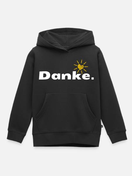 Danke HerzSonne Typografie - Kinder Premium Organic Hoodie - Schwarz