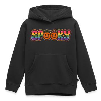 Regenbogen Spuk Halloween - Kinder Premium Organic Hoodie - Schwarz - Vorne - AI Model Kid Male (0cm)