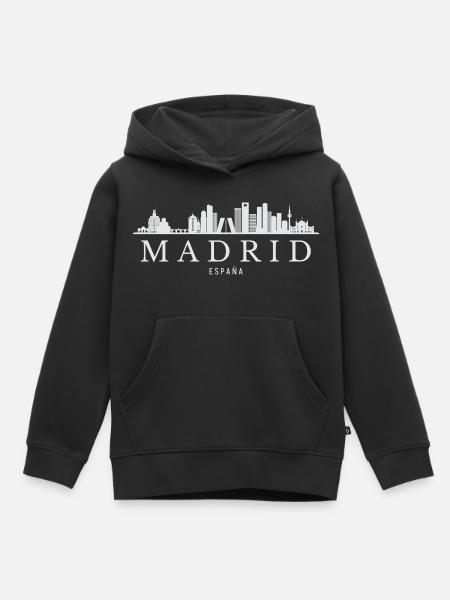 Madrider Skyline, Madrid, Spanien - Kinder Premium Organic Hoodie - Schwarz