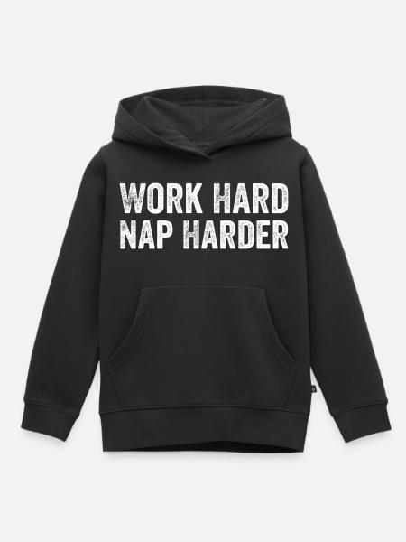 Hart arbeiten, härter schlafen - Kinder Premium Organic Hoodie - Schwarz
