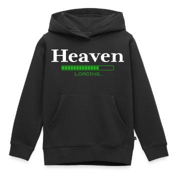 Heaven Loading - Christian - Kids Premium Organic Hoodie - black - Front - AI Model Kid Male (0cm)
