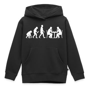 Évolution des échecs – Le chemin vers le Grand Maître - Sweat Premium à capuche enfant bio - noir - Devant - AI Model Kid Male (0cm)