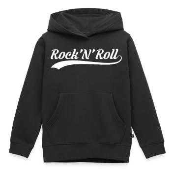 Rock'N'Roll Retro Sports Logo - Kids Premium Organic Hoodie - black - Front - AI Model Kid Male (0cm)