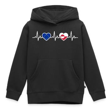 Groenland - Sweat Premium à capuche enfant bio - noir - Devant - AI Model Kid Male (0cm)