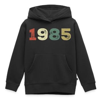 1985 Jahrgang 1985 - Kinder Premium Organic Hoodie - Schwarz - Vorne - AI Model Kid Male (0cm)