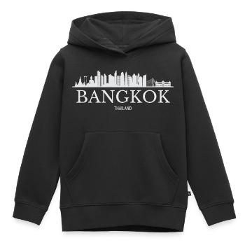 Silhouette de Bangkok, Bangkok Thaïlande - Sweat Premium à capuche enfant bio - noir - Devant - AI Model Kid Male (0cm)