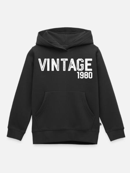 vintage 1980 - Sweat Premium à capuche enfant bio - noir