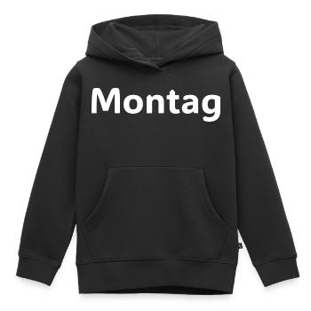 Chemise Lustiges Spruch de la Motivation Montag - Sweat Premium à capuche enfant bio - noir - Devant - AI Model Kid Male (0cm)