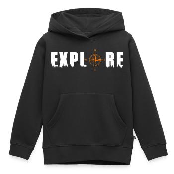 Explore Motiv mit einem Kompass - Kinder Premium Organic Hoodie - Schwarz - Vorne - AI Model Kid Male (0cm)